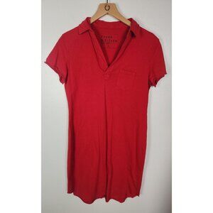 Frank & Eileen Women's Sz. S Red Collared Short Sleeve Sheath Dress